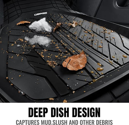 CAR PASS 3 Row Heavy Duty Rubber Car Mats, Deep-Dish All-Weather Floor Mats for 7 Seats 8 Seater 2nd & 3rd, Waterproof Universal Trim to Fit Liner Van,SUV,MPV,7 Passengers Vehicle,(Black 3 Row) - Image 8