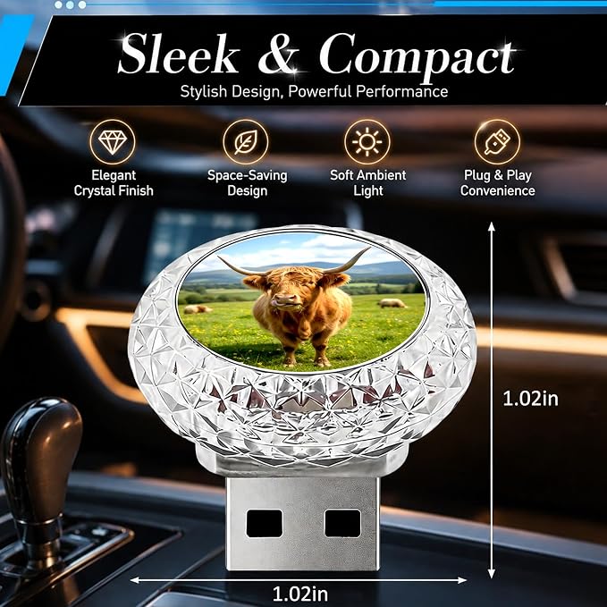 2 Pcs Wolf USB LED Car Interior Atmosphere Lamp, Portable Multi-Color Mini LED Night Light Auto Ambient Lighting, Universal Vehicle Interior Bedroom Decor Car Accessories Wolf Gifts for Women Men - Image 6
