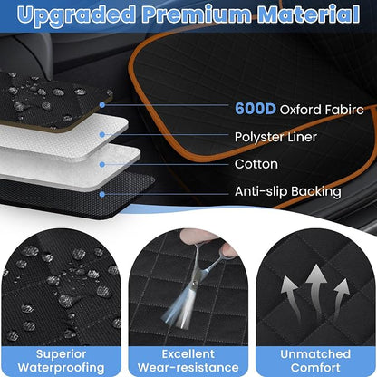 ELONGRIVER Dog Car Seat Covers, Waterproof Front Seat Cover | Scratch-Proof, Nonslip Pet Passenger Seat Cover Protector, Universal Fit for Cars Trucks SUVs, Large Size 1 Pack - Image 3
