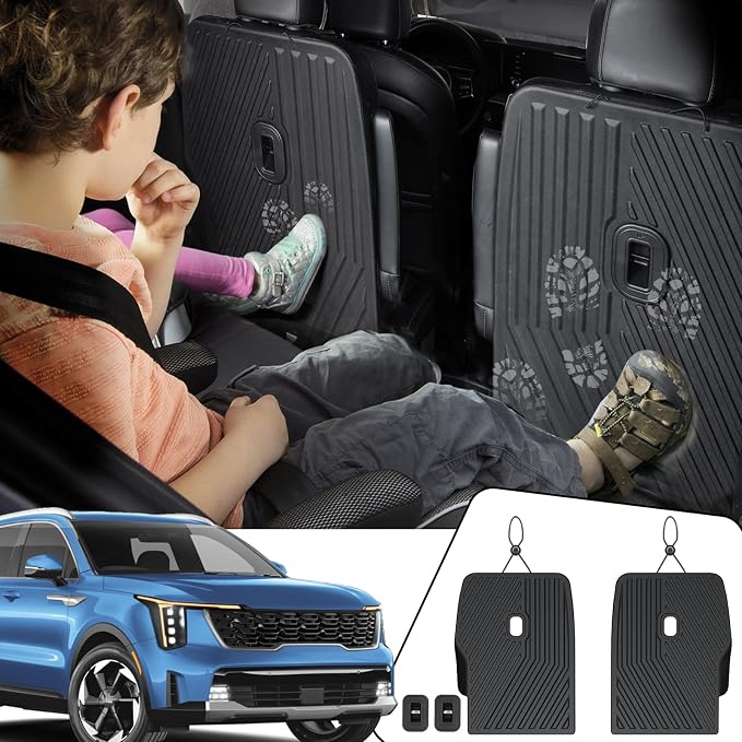 Kick Mats 2nd Row for Kia Sorento 2021-2026 Accessories | for 6 Seats Captain Chair Seat Back Protector, All Weather TPE, Odorless & Scratch Proof, Against Shoe Scuffs, Quick Clean by JOULARISE