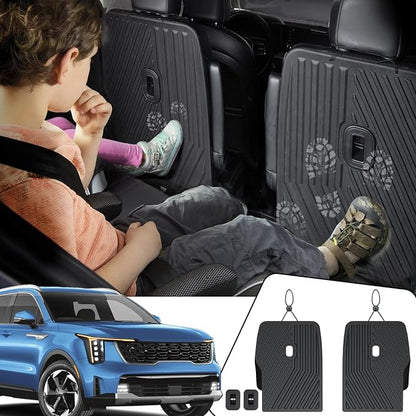 Kick Mats 2nd Row for Kia Sorento 2021-2026 Accessories | for 6 Seats Captain Chair Seat Back Protector, All Weather TPE, Odorless & Scratch Proof, Against Shoe Scuffs, Quick Clean by JOULARISE