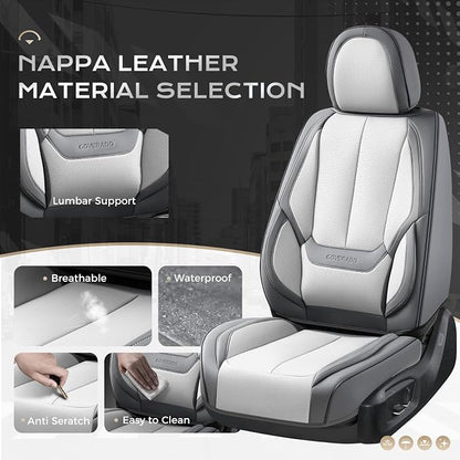 Coverado Car Seat Covers, Seat Covers for Cars, Waterproof Leather Auto Seat Protectors, Leather Car Seat Cushion, Car Interiors Accessories Universal Fit for Most Cars - Image 3