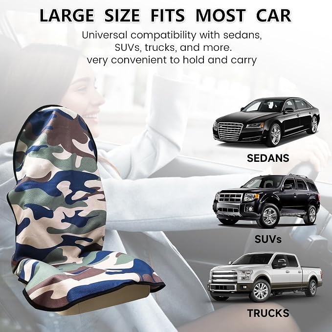 Car Seat Covers 1 Pack Waterproof Towel Car Seat Cover Universal Fit for Most Trucks SUV Fitness Athletes Pets Gym and Water Sport，Camouflage - Image 7