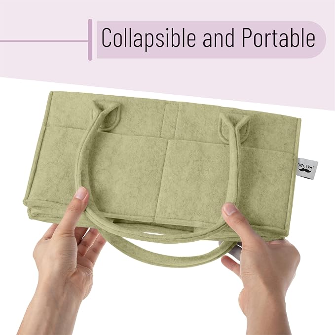 Mr. Pen- Baby Diaper Caddy Organizer, Olive Calm | Nursery Storage Bin and Car Organizer for Diapers and Baby Wipes - Image 6