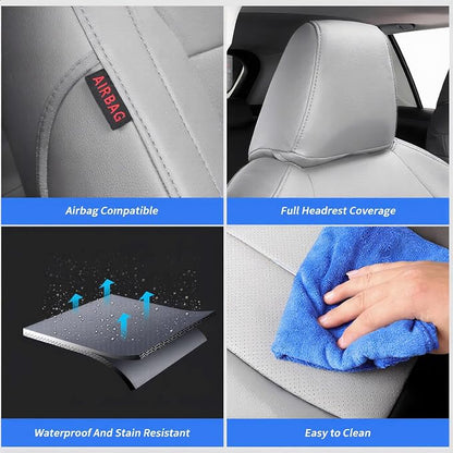 coverdream Full Set Leather Seat Covers for Toyota Corolla 2023-2026 LE Sedan(Not fit Hybrid),Airbag Compatible,Waterproof Car Seat Protector,Fit Like A Glove(Gray) - Image 8