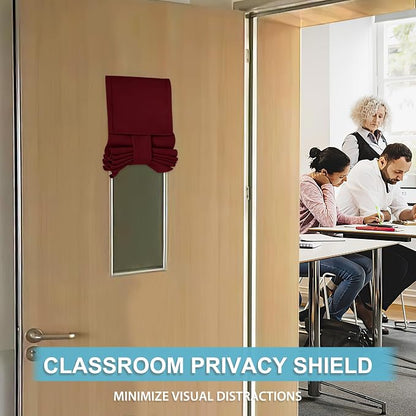 RYB HOME Classroom Door Window Cover, Blackout Door Curtain No Drill | Emergency Lockdown Shade for School Door Window, Room Darkening Block Views, Office Door Curtain, W8 x L36, 1 Panel - Image 3