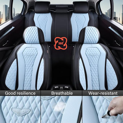 Coverado Car Seat Covers, Seat Covers Front Seats, Blue Car Seat Cover, Waterproof Car Seat Covers, Car Seat Cushion, Front Leather Seat Protector Fit for Most Cars - Image 5