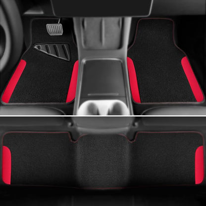 CAR PASS Waterproof Universal Faux Leather 3Pcs Car Floor Mats, Red Car Mats Fit for SUV,Vans,sedans, Trucks,Set of Vehicles Car Carpet with Driver Heel Pad and Anti-Slip Nibs Backing (red 3Pcs) - Image 3