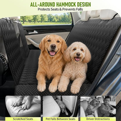 Dog Car Seat Cover for Back Seat, Waterproof 600D Oxford Dog Hammock | for Cars/SUVs/Trucks, Non-Slip Scratch Proof Pet Car Seat Protector with Mesh Window, Easy to Clean & Install, 54 Inch - Image 3