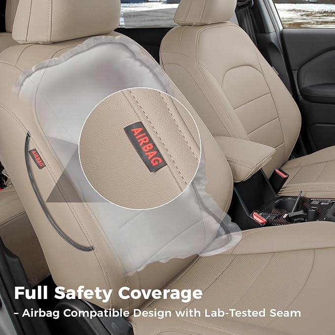 Custom Seat Covers for 2026 Subaru Forester,Rear w/No Armrest,Faux Leather | Full Set Suv Seat Cushion,Easy Installation,Factory Look,Waterproof Car Seat Protector (Beige) - Image 8