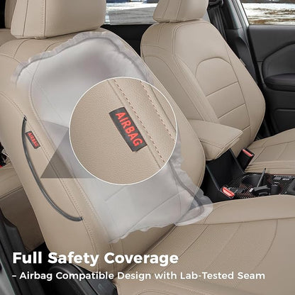 Custom Seat Covers for 2026 Subaru Forester,Rear w/No Armrest,Faux Leather | Full Set Suv Seat Cushion,Easy Installation,Factory Look,Waterproof Car Seat Protector (Beige) - Image 8