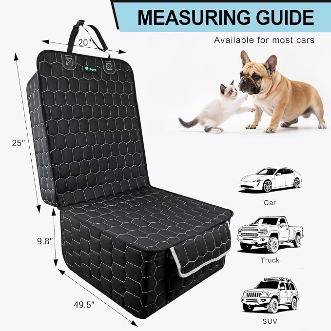 Meginc Front Seat Covers for Cars,Waterproof Car Seat Protector with Side Flaps 600D Fabric Front Seat Dog Cover for Trucks Vans SUVs Sedans, Non Slip Scratch Proof Seat Covers for Dogs in Car - Image 5