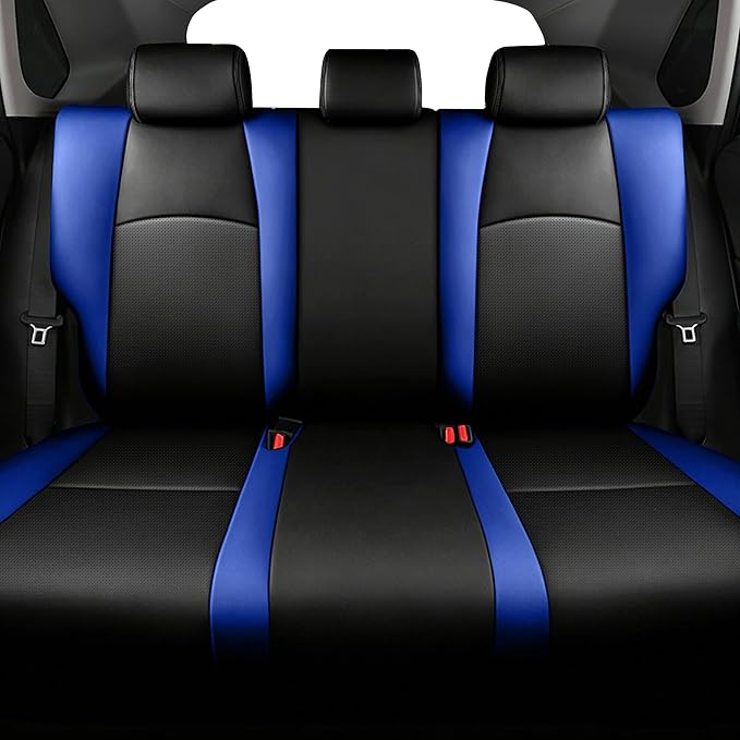 Custom Fit Seat Covers for Toyota C-HR 2018-2022 Black & Blue | CHR Seat Covers Premium Faux Leather Breathable Compatible Airbag Scratch Resistant 1:1 Customized Seat Cushion Protectors - Image 2