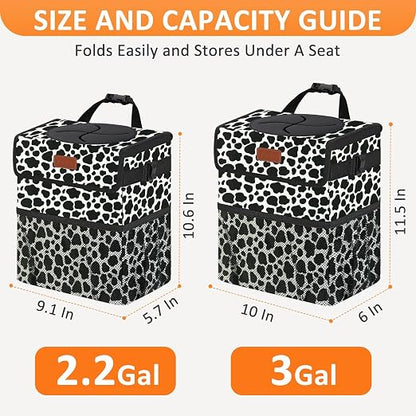 Vankor Car Trash Can with Lid Leak Proof Car Accessories for Women | 2.2 Gallon Cute Hanging Car Trash Bin for Men Car Truck Vehicle Sedan SUV Interior Automotive Garbage Cans, Cow Print - Image 7