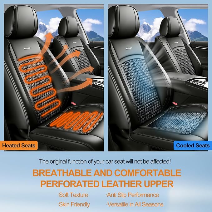 Fit Venza Car Seat Covers for Toyota Venza 2009-2020, Summer Ice Silk Breathable, Waterproof, All-Weather Automotive Seat Cushion Protector, Airbag Compatible (5 Seats, Black) - Image 7
