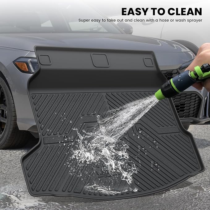 LASFIT All Weather Cargo Mats for Honda Civic 2022-2026 - Hatchback | Full Surround TPE Mats, Tall Walls, 3D Custom Fit, Non-Slip, Easy Clean, Tool-Free Install, Vehicle-Specific Accessories - Image 6