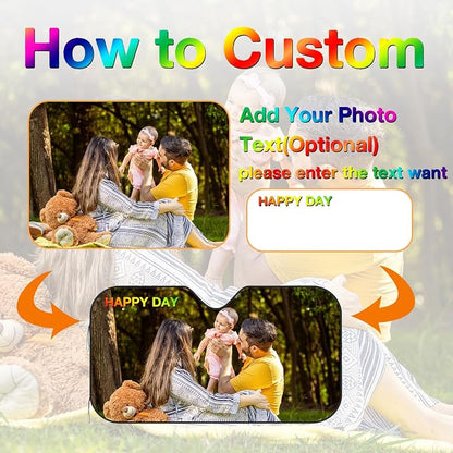 Custom Car Windshield Sun Shade Cover Personalized Car Sun Shade Windshield Front Window Sun Visor UV Ray Protector Sunshade with Photo Text for Sedans SUV Trucks Customized Car Sunshade - Image 2