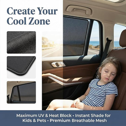 Car Window Sunshade Curtains, 4-Pack | UV Protection, Magnetic Side Window, Privacy Curtains, Portable - Image 6