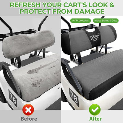 10L0L Golf Cart Seat Covers for Yamaha EZGO Club Car Seat Towel Cushion | Breathable Mesh All-Season Front/Rear Seat Blanket, UV Resistant, Cool Comfort, Machine Washable, Easy On, Great Golf Gift - Image 3