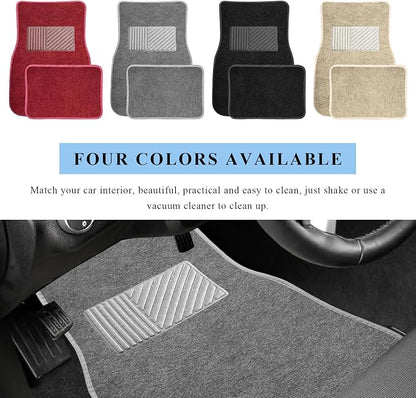 4PCS Car Floor Mats, Waterproof Non-Slip Car Floor Liners with Safety Heel Pad, All-Weather Wear-Resistant Mats Heavy Duty Universal Carpets for Truck SUV Van Sedan (Gray) - Image 6