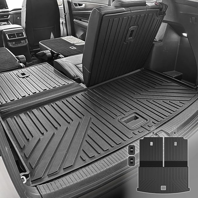 Cargo Mat for Volkswagen VW Atlas 2018-2026 6/7 Seats Accessories | One-Piece Cargo Liner & Rear Seat Back Protector, All Weather TPE, Non Slip & Odorless & Scratch Proof, Quick Clean by JOULARISE