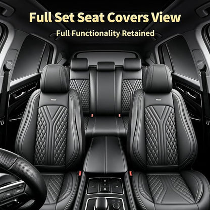 for Subaru Legacy 2008-2026 Car Seat Covers, Full Set, Black | Luxury Full Coverage Leather Seat Protectors, Waterproof Breathable, Non-Slip, Easy to Install, Airbag Compatible, All-Season - Image 3