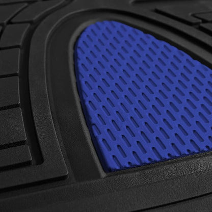 FH Group Premium Liners Tall Channel Trimmable All Weather Rubber Full Set Car Floor Mats (Blue) w. Trimmable All-Season Cargo Liner (Black) - Universal Fit for Cars Trucks and SUVs - Image 4