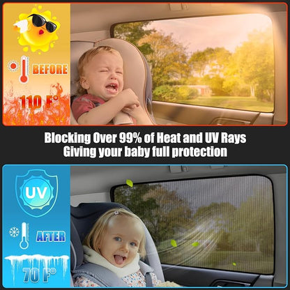 XCBYT 2021-2025 Toyota Highlander Sun Shade, 4-Pack Privacy Cooling Mesh | Breathable & blocks heat for camping & baby sleeping.Front shades are partial for rearview mirror. Wait 24h for clips to set - Image 2