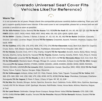 Coverado Car Seat Covers Full Set, Seat Covers for Cars, Front Seat Covers and Back Seat Cover Waterproof Leather Automotive Seat Cover, Universal Car Interior Protectors Cushion for Most Cars - Image 6