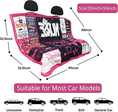Waterproof Back Seat Cover for Dogs and Kids, Car Seat Protector Under Baby Car Seat, Child and Dog Car Seat Cover Blanket for Rear Bench(Nurse Gift, Rear Bench Seat Towel) - Image 4