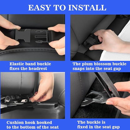 TOPABYTE Seat Cushion Covers Full Set for Tesla Model 3 Highland 2017-2026 | Car Front Rear Seat Protector Four Seasons Universal Ice Silk Seat Protector Pad Mat Interior Decoration Accessories - Image 6
