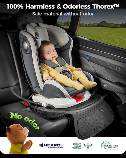 3W Car Seat Protector for Child Car Seat, Applicable to All Models | Bear Baby model, Black, TPE All Weather Heavy Duty Car Accessories, Healthy and safe - Image 7