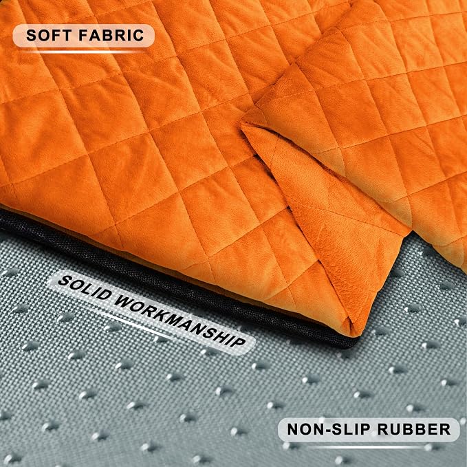 YOKYHOM Golf Cart Seat Covers, Thickened Short Plush Seat Towel Blanket with Non-Slip Backing, Soft & Heavy Duty, Fits Most 2 & 4 Passenger EZGO Yamaha Club Car, 51"x30.5", Orange - Image 3