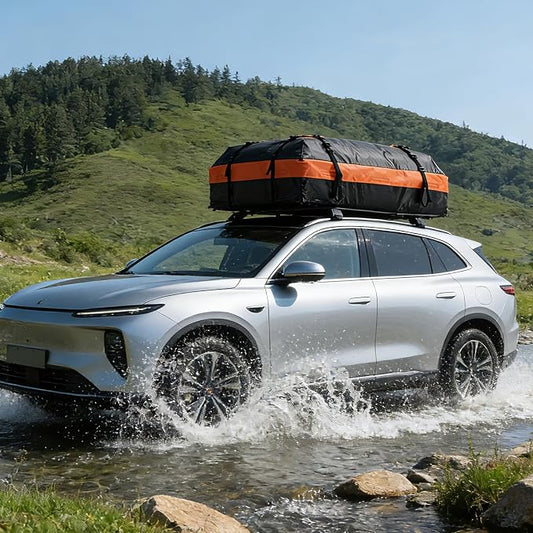 DUMOS Car Roof Bag Cargo Carrier Waterproof 15 Cubic Feet for All Vehicles | Rooftop Bag with Anti-Slip Mat, Combination Luggage Lock, Reinforced Straps & Door Hooks, Fit Vehicles with/without Roof Rack - Image 2
