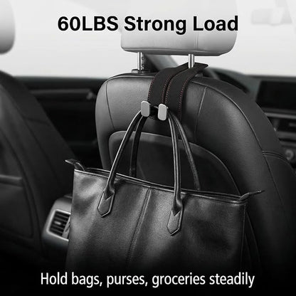 2026 car Wallet Hook, car headrest Hook, Double Hook Leather car seat Hook, car seat headrest Hook, car seat backrest Storage Hook, seat backrest Storage Hook (Black) - Image 5