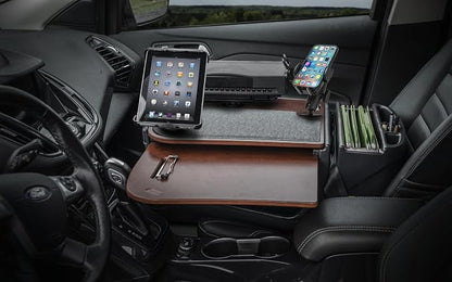 AutoExec AE-GMCD-PI-PS-PM-TAB-21M GripMaster Car Desk for Your Vehicle Workstation and Mobile Office, Mahogany with 400 watt Power Inverter, Printer Stand, Phone Mount and Tablet Mount | 400 Watt Power Inverter, Printer Stand, Phone Mount, Tablet Mount - Image 2