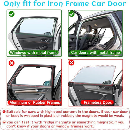 Car Window Shades, 2 Packs Magnetic Car Sun Shades for Baby, 2 Layers for Blackout/See Through Options Stars Pattern Side Window Curtain for Kids Heat/UV Blocker - Image 5