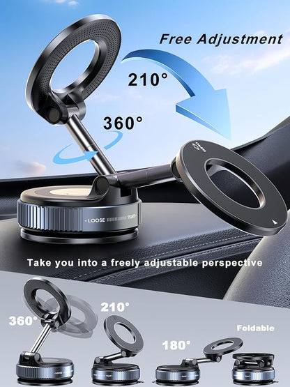 snanlen Upgraded 360° Nano Gel Vacuum Magnetic Phone Holder, Car Phone Holder for Magsafe[108+LBS Strongest Suction & 3000gf Strongest Magnetic], Suction Cup Phone Mount for Car/for iPhone 17 Pro Max - Image 6
