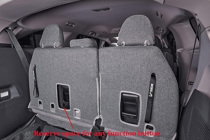 Sienna Car Seat Covers Custom Fit for 2011-2020 Toyota Sienna LE,XLE,Limited,L,XLE Premium,Limited Premium,7-Seater,Full Coverage,Airbag Compatible Polyester Seat Protector (Full Set,Gray) - Image 7