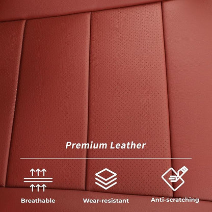 2024 2025 2026 Tacoma Seat Covers Full Set for Toyota Tacoma 4th Gen Double/Crew Cab SR,SR5,TRD Sport,TRD Off-Road,Limited,Fully Covered,Waterproof Leather Car Seat Protector(Wine Red) - Image 9