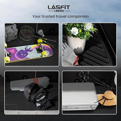 LASFIT Cargo Mat for Jeep Cherokee 2014-2018 | All Weather, TPE, Custom Fit, Trunk Seat Back Mat, Rear Backrest Protectors, Cargo Liner, Black - Image 2