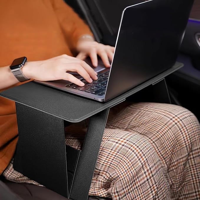 SEWACC Foldable Lap Desk with Adjustable Angles, Bed Table for Laptop and Writing, Car Table Tray for Travel and Home Use - Image 3
