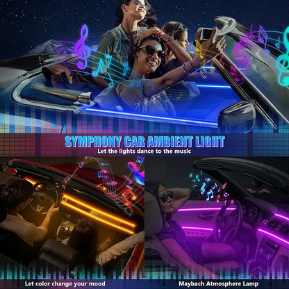 Acrylic Interior Car LED Strip Light with APP, RGB 10 in 1 with 175 inches 600 LEDs Fiber Optic Ambient Lighting Kits, 16 Million Colors Sound Active Function Car Neon LED Strip for Car - Image 7