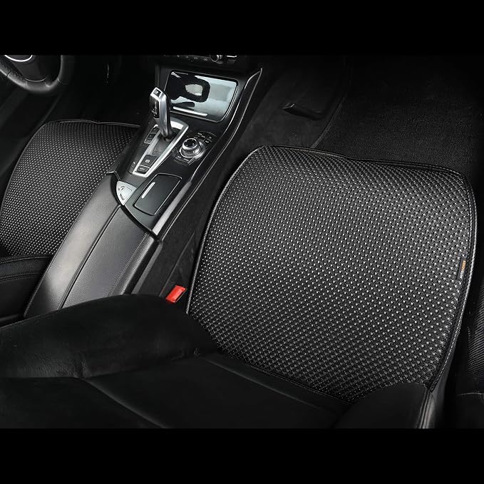 Auto Newer Breathable Universal Four Seasons Car Seat Covers, Luxury Include Front Car Seat Protector and RearCar Seat Cushion,Compatible with 95% Vehicles Fit for Cars Truck SUV (Black,3PCS) - Image 3