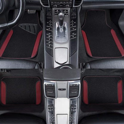 CAR PASS Waterproof Universal Fit Car Floor Mats, Car Mats Fit for SUV,Vans,sedans, Trucks,Set of 4pcs Car Carpet with Driver Heel Pad（Black and Burgundy） - Image 5