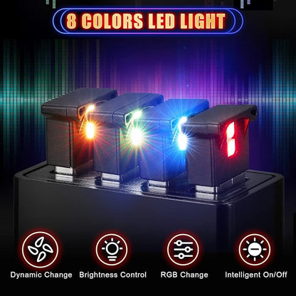 Frienda 8 Pieces Mini USB LED Car Light 8 Colors Atmosphere Lamp,Type A | Car LED Interior Lighting, 5v USB Atmosphere Light, Laptop Keyboard Office Decoration Night Lamp, Adjustable Brightness - Image 2