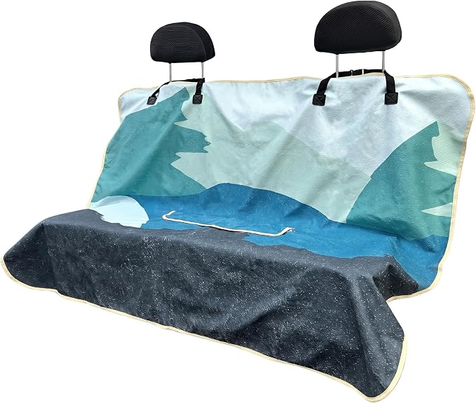 Waterproof Back Seat Cover for Dogs and Kids, Car Seat Protector Under Baby Car Seat, Child and Dog Car Seat Cover Blanket for Rear Bench(Mountains, Rear Bench Seat Towel) by Hirritale
