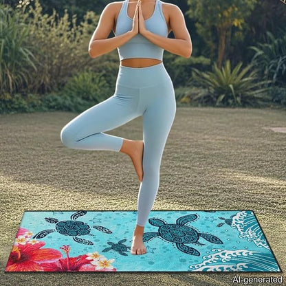 Sea Turtle Print Car Seat Towel Cover After Gym Hibiscus Plumeria Print Sweat Towels for Car Seats Quick-Dry Seat Shield for Truck Sedan SUV, Easy to Install - Image 8