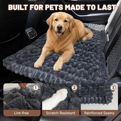 Dog Car Seat Waterproof Bed Cover Back Seat Grey 23.6”x51” | Nonslip Soft Comfortabl Pet Bed Mat Car Blanket for Travel Backseat Extender Seat Covers Dog Bed for Cars Trucks and SUVs - Image 7