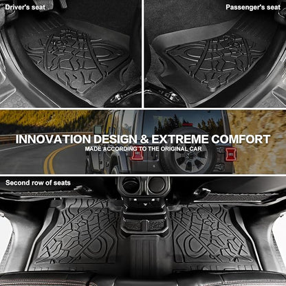 Cargo Mats for 2018-2026 Jeep Wrangler JL 4X4 Floor Liners with Trunk Mat All Weather TPE Protector Rear Floor Trunk Liners for 18-26 Wrangler JL 4X4 4 Door Accessories - Image 4